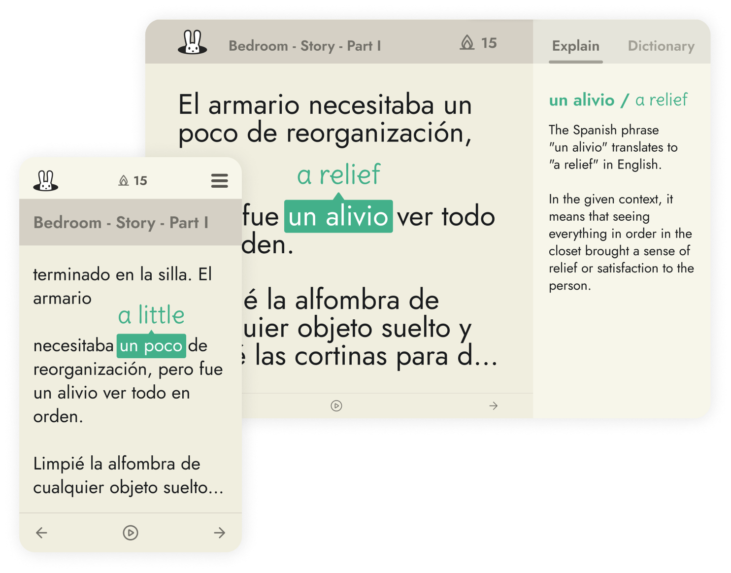 Readlang works on desktop, tablet, and mobile devices